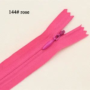 Rose Color 3# Long Invisible Zippers Sewing Clothes Nylon Coil Zipper - Wenzhou Xingcheng Ribbon Co., Ltd. - China