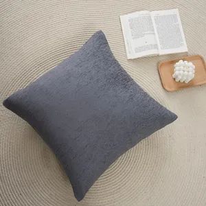 18*18 Inches Throw Pillow Covers Cases for Couch Sofa Home Decoration Solid Dyed Soft Chenille Cushion Cover Living Room - Shaoxing Dongjing Mechanical Instrument&Equipment Co., Ltd. - China