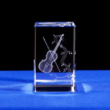 8cm 3.1inch Crystal Crafts Model Guitar Saxophone Violin Musical Instrument Paperweight Ornaments - Xiamen Qlfamily Technology Co., Ltd. - China