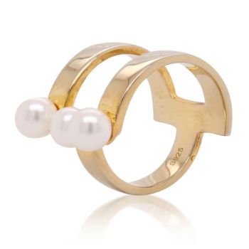 Hot Sale Stainless Steel Ring Shell White Pearl Bead Rings with Pearl - Guangzhou Leaye Jewelry Limited - China