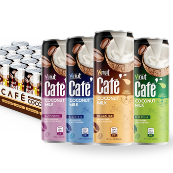Coconut Milk Coffee Drink 320ml VINUT| Latte, Black, Cappuccino, Mocha, Free Design, Free Sample, Wholesale Supplier OEM/ODM - Nam Viet F&B - Vietnam
