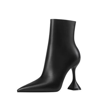 Black Pointed Toe Women High Heel Short Boots Elegant Party Dress 10cm Booties for Ladies Winter Shoes - Sichuan Jinyou Shoes Co., Ltd. - China
