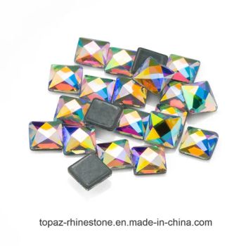 Hotfix Gems Flat Back Glass Beads Iron on Crystal Ab Rhinestones Stass Transfer (Square-crystal ab) - Hongkong Topaz Costume Ltd - China