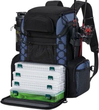 Tackle Backpack with Rod Holders & 4 Tackle Boxes Outdoor Fishing Bag with Waterproof Rain Cover - Heanoo Bags Co., Ltd. - China