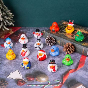 2'' Rubber Ducks Cute Creative Shape Ornament Bath Christmas Duck Ornament Pool Toys Elk Snowman Ducks - YIWU JINYE IMPORT AND EXPORT CO., LTD - China