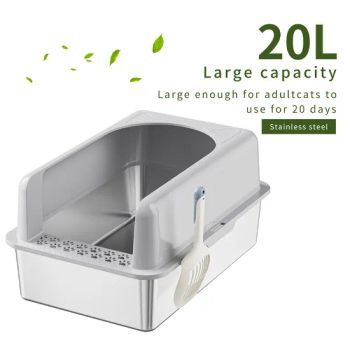 20L Stainless Steel Cat Litter Box Large 3.5KG ABS 1Y MOQ100 Size Large Packaging Box Origin Shenzhen Application Cat Model NO. LBZYH001 - Shenzhen Joylife Technology Co., Ltd - China