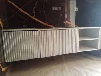 Wooden Wall Mounted Modern Bathroom Vanities Color White Thickness 7mm Material Wooden Mount Type Wall Mounted Usage/Application - AR Shutters - India