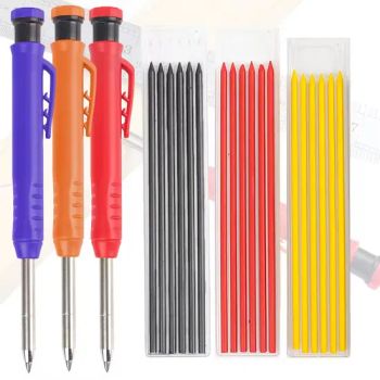 New 3-in-1 Carpenter Pencils with Finger Grip for Construction - Incl. 7 Leads + Sharpener - Solid Mechanical Pencils with Fine Point/Carpenters/Scribe - Changsha Hetong Technology Co., Ltd. - China