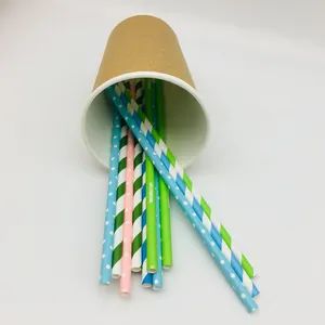 Fancy Striped Paper Drinking Straws Bulk Wholesale Age Adult Origin China MOQ 200000PCS Trademark OEM Usage Festival Color - Anhui Taicheng Paper & Plastic Technology Co., Ltd. - China