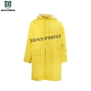 PPE Supplier Cheap Yellow PVC Raincoat Site Construction Labor Protection Waterproof Rainsuit Raincoat En 343 - Baymro Safety China Co., Ltd. - China