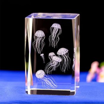 10cm 3.9inch 3D Inner Carved Crystal Ornaments, Jellyfish, Dolphins, Turtles, Phoenixes, Dinosaurs Sea Marine Animals Sculpture - Xiamen Qlfamily Technology Co., Ltd. - China