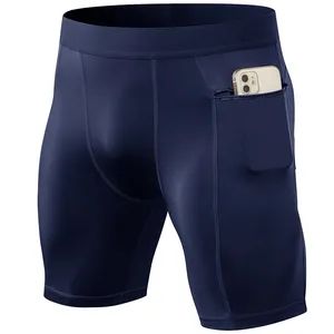 Men Zipper Pocket Sweat Running Tights Pants Shorts Fitness Sports Wear - Market Union Co. Ltd. - China