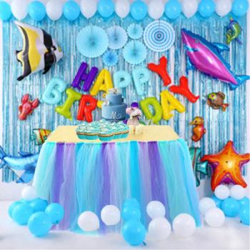 Mermaid Rainbow Tulle Tutu Table Skirts Tablecloth Double Layer Satin Willows with Glossy Organza for Birthday Party Decorations - Shaoxing Skyline Import & Export Co., Ltd. - China