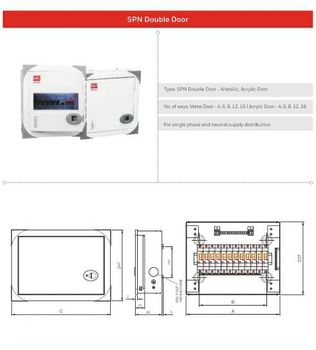 SPN Distribution Box IP Rating IP33 Type of Box TPN Door Type Double Door Connection Type 24 Way Cable Entry Bottom - Divya Electricals - India