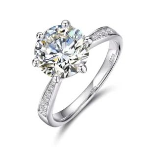 Top Quality Luxury Wedding Jewelry 9mm 3CT 925 Sterling Sliver D Color Vvs Moissanite Diamond Engagement Rings - Guangzhou Peishang Jewelry Co., Ltd. - China
