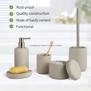 Wholesale Bulk Nordic Matte Hotel Home Bathroom Accessories Set Cheap Ceramic Bathroom Set - Guangdong Victory Industry Limited - China