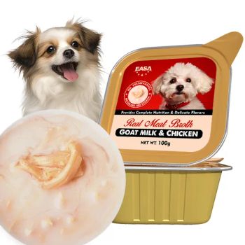 Hot Selling Factory Custom Pet Food Dog Real Meat Broth Can Dog Food Snack Wet Food 100g Chicken Goat Milk Tuna Krill Flavors - Easa Pet Food Co., Ltd. - China