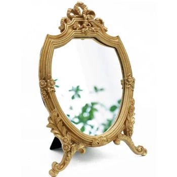 Antique Gold Resin Frame Decorative Wall Makeup Tabletop Mirrors - Fuzhou Liandesheng Trading Co., Ltd - China