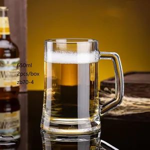 650ml Wholesale Glassware Large Stock Custom Beer Mugs with Handle Sublimation Beer Glass - Ningbo Yuheng Medical Equipment Company Ltd - China