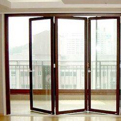 Sliding Folding Partition Design Elegant Finish Excellent Material Aluminum Cleanability Easy To Clean Construction Quality Fine - Progressive Glass Solutions - India