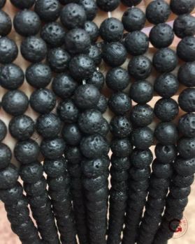 Natural Black Volcanic Lava Gemstone Round Beads 16"4mm 6mm 8mm 10mm 12mm 14mm - Furun Gems Co., Limited - China