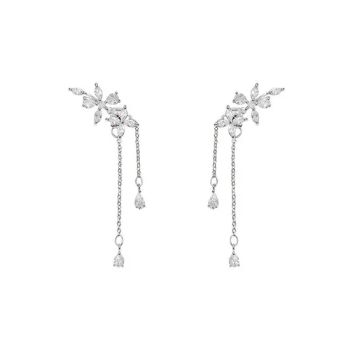 Korea Zircon Leaves Tassel Jewelry Accessories Alloy Snowflake Earrings - Skylark Network Co., Ltd. - China