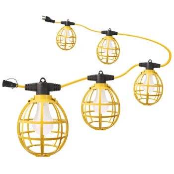 Outdoor Construction Work String Lights Temporary Stringer Streamers Work Lights with Cage - Dongguan Light Shines Electric Lighting Co.,Ltd - China
