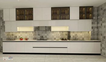 Acrylic Modular Kitchen Material Acrylic Appearance Customize Kitchen Design Parallel - Bajaj Home Decor - India