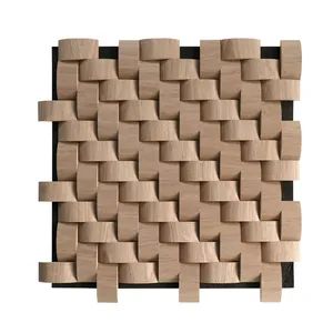 Customized Color Wooden Acoustic Panels Wood Slat Paneling 3D Soundproof Wall Panels - Zhejiang Hemei Decoration Materials Co., Ltd. - China