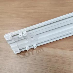 Heavy Duty White PVC Double Ceiling Rail Curtain Track for Bay Windows - Wenling Botai Window Decoration Material Co., Ltd. - China