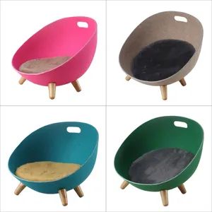 Sturdy Comfortable Felt Pet Pet House Cute Recycled Material Soft Warm Pet Bed with Wooden Legs Stackable Design - Jiangmen Pengjiang Kedong Electric Technology Co., Ltd. - China