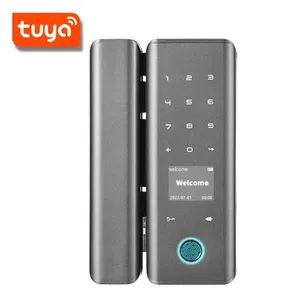 Smart Locks WiFi High Security Door Fingerprint Smart Door Lock Glass Steel Double Side Sliding Glass Door Lock - TOKING HOLDING GROUP LIMITED - China