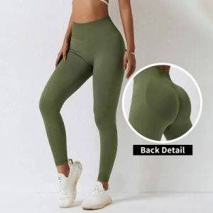 Women Clothes Seamless Leggings Tummy Control Anti-Cameltoe No Front Seam V-Booty Butt Lift Booty Gym Biker Leggings - Hangzhou Toptop Clothing Co., Ltd. - China