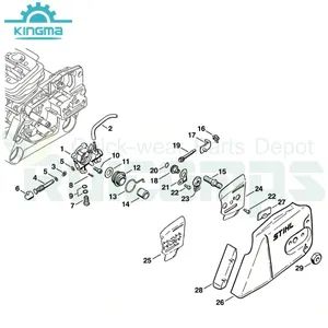 Chain Tensioner Lit Diagram Parts of Ms360 Origin China HS Code 8467810000 Trademark Ruicomps Type Chainsaw Parts Material Parts List - KINGAMA POWER MACHINERY CO., LTD. - China