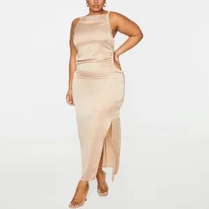 Plus Size Dresses Cocktail Women Dresses Spaghetti Straps Satin Oversize Elegant Sexy Long Evening Dresses - DONGGUAN HUMEN YIHAO CLOTHING CO., LTD. - China
