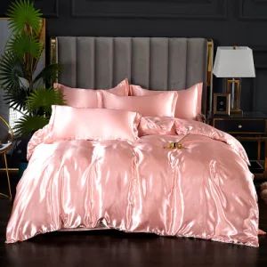 Bed Skirts Set Bedspread Satin Silk Bed Sheet with Pillowcase Bedding Set - Hangzhou Winde Home Furnishing Co., Ltd. - China
