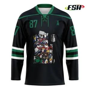 Sublimated Printing Plus Size Lace Ice Hockey Sports Wear New Design Jersey - Dongguan Fshsportswear Co., Ltd. - China