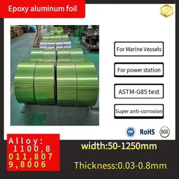 Anti-Corrosion Epoxy Coated Aluminium/Aluminum Foil End Use for Wind Power Generation /Heat Exchanger/Cooling System - Jiangsu JinTianChen New Material Limited Company - China