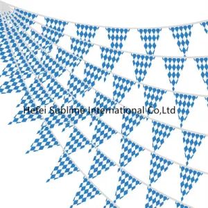 Party Bunting Blue White for Party Decoration Color Color Origin China Style Western Party Party Flag Model NO. sl-485 Falg PE Party Flag - Hefei Sublime International Co., Ltd - China