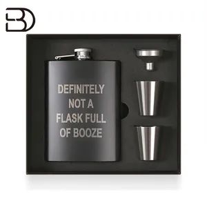 Personalised 5oz Stainless Steel Black Hip Flasks with in Gift Box - Boundary Tools Co., Ltd. - China