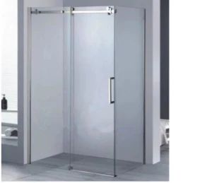 European Style Bathroom Rectangle Sliding Tempered Glass Frameless Shower Door with Big Rollers - Hangzhou Snuofan Industrial Co., Ltd. - China