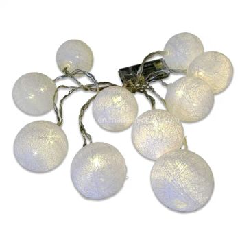 Cotton Balls LED Fairy String Lights Garlands Christmas Tree Decorations Wedding Home Garden Decor - Fuzhou Huikaihua Arts & Crafts Co., Ltd. - China