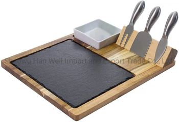 Slate Cheese Board Set with 4 Stainless Steel Cheese Tools - Shaowu Han Well Import and Export Trade Co., Ltd. - China
