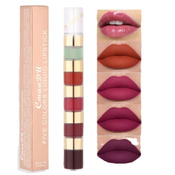 5 in 1 Matte Lipstick Makeup Set, Velvet Matte Lipsticks Non-Marking Moisturizing Long Lasting Lip Gloss - Good Seller Co., Ltd. - China