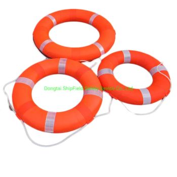 White Grab Lines-Orange Boat Throw Rings Pool Life Buoy Foam Swimming Ring with Perimeter Rope and Fluorescent Reflective Strip - Dongtai ShipField Safety Device Co., Ltd - China