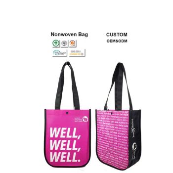 Custom Logo Eco-Friendly Reusable Handle Laminated Non-Woven Bag with DOT Pattern for Shopping Grocery Shoes Packaging - Sanda New Material Co., Ltd. - China