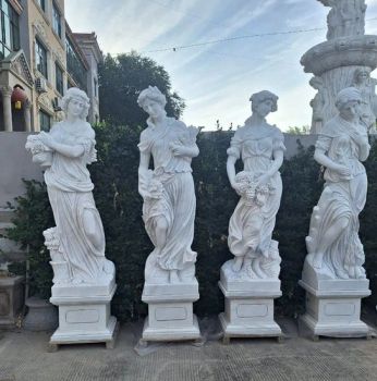 Customize Home Garden Decoration White Lifesize Four Season Goddess Lady Women Marble Statues Hand Carved Natural Stone Sculptures Marble Statue for Outdoor - Qu Yang Sheng Ya Sculpture Factory - China
