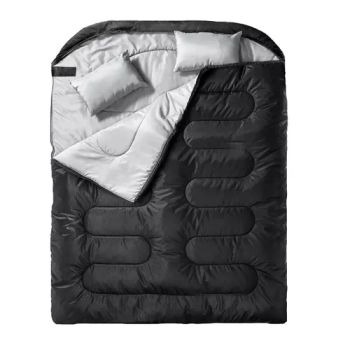 Couple Double Lightweight Portable Waterproof Sleeping Bag Bolsa De Dormir with 2 Pillows for Camping Hiking Travel - Ningbo Chanceca Import & Export Co., Ltd. - China
