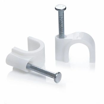 Cable Clips with Metal Nails for CableClamps for Hanging Cables Fitting on Wall - Dolphin Automation & Technology - India
