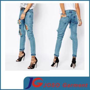Boys Friend Style Ripped Jeans Cruel Girl Jeans Sale (JC1357) - JOSO (Shuncheng) Garment Co., Ltd. - China